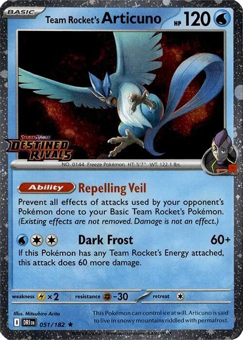 Team Rocket's Articuno - 051/182 (Cosmos Holo) (Destined Rivals Stamp) [Miscellaneous Cards & Products] 051/182