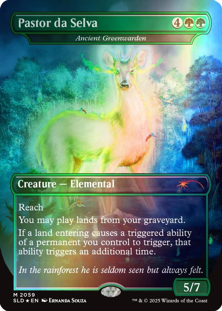 Pastor da Selva - Ancient Greenwarden (Rainbow Foil) [Secret Lair Drop Series] 2059