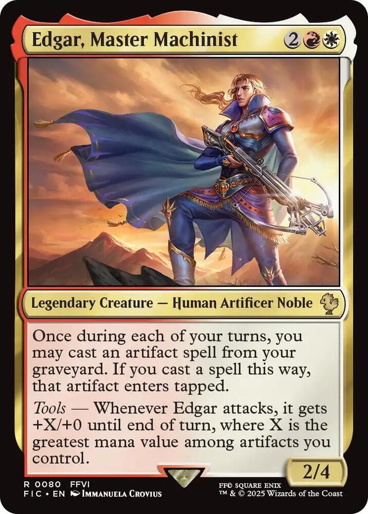 Edgar, Master Machinist (Surge Foil) [Commander: FINAL FANTASY] 80