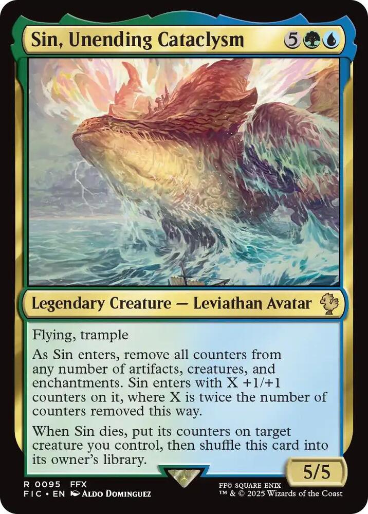 Sin, Unending Cataclysm (Surge Foil) [Commander: FINAL FANTASY] 95