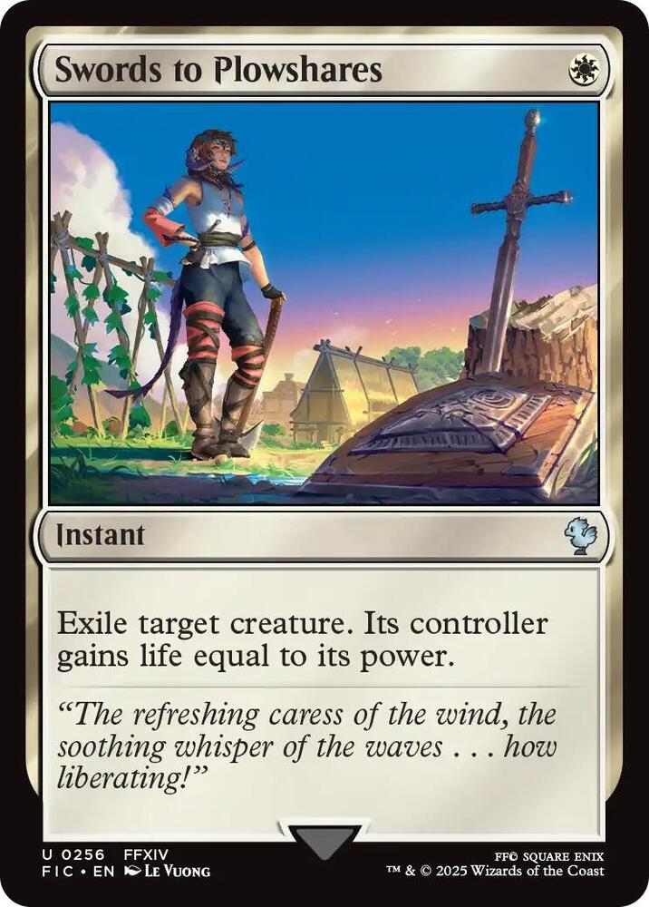 Swords to Plowshares (Surge Foil) [Commander: FINAL FANTASY] 256