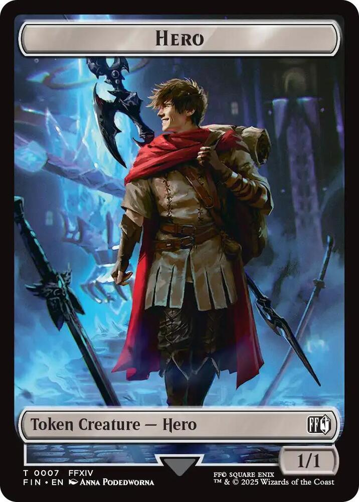 Hero (0007) // Treasure (0023) Double-Sided Token [FINAL FANTASY] 7 // 23