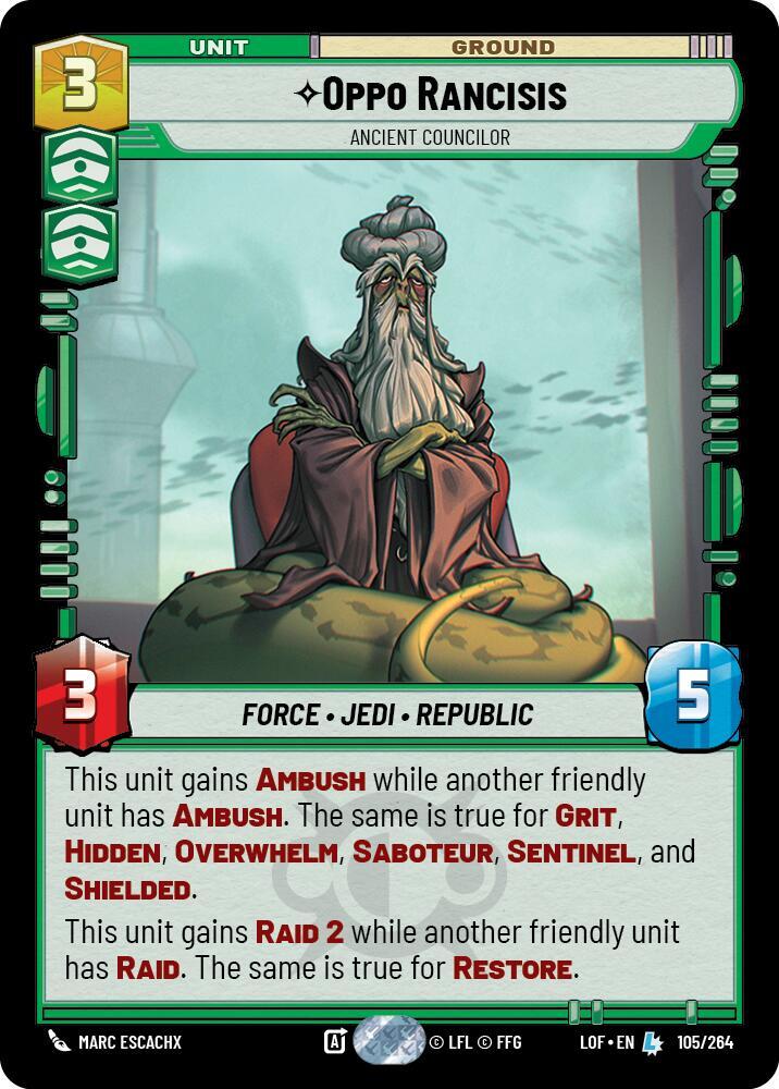 Oppo Rancisis - Ancient Councilor [Legends of the Force] 105/264