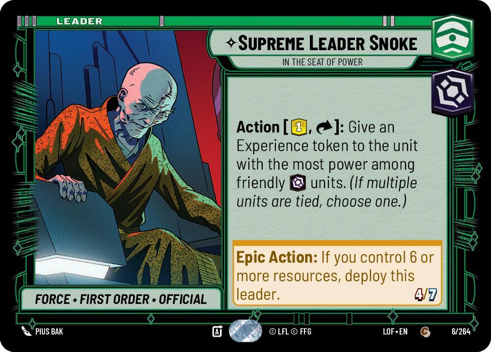 Supreme Leader Snoke - In the Seat of Power [Legends of the Force] 006/264