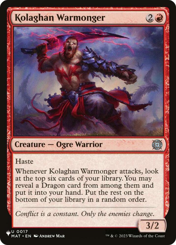 Kolaghan Warmonger [The List Reprints] 17