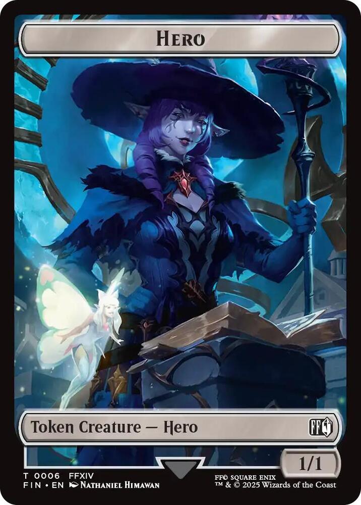 Hero (0006) // Wizard (0015) Double-Sided Token [FINAL FANTASY] 6 // 15