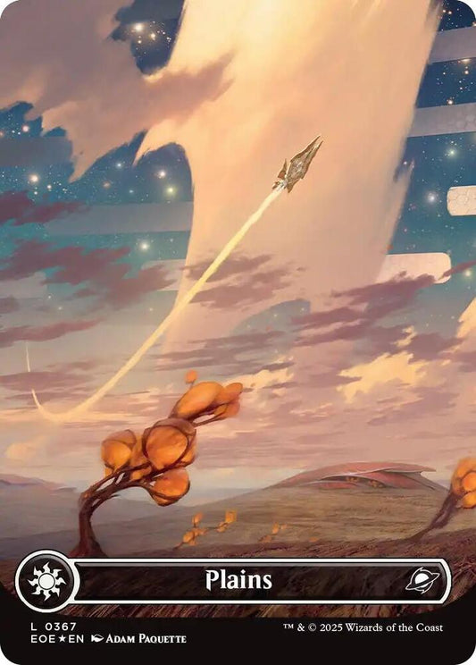 Plains (0367) (Borderless) (Galaxy Foil) [Edge of Eternities] 367