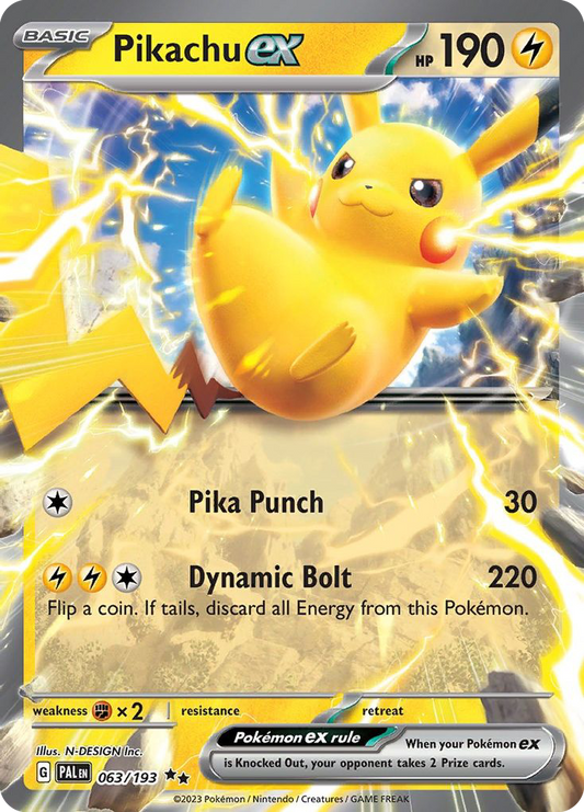 Pikachu ex - 63/193 Paldea Evolved