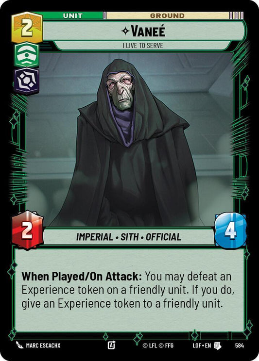 Vanee - I Live to Serve (Foil) [Legends of the Force] 584