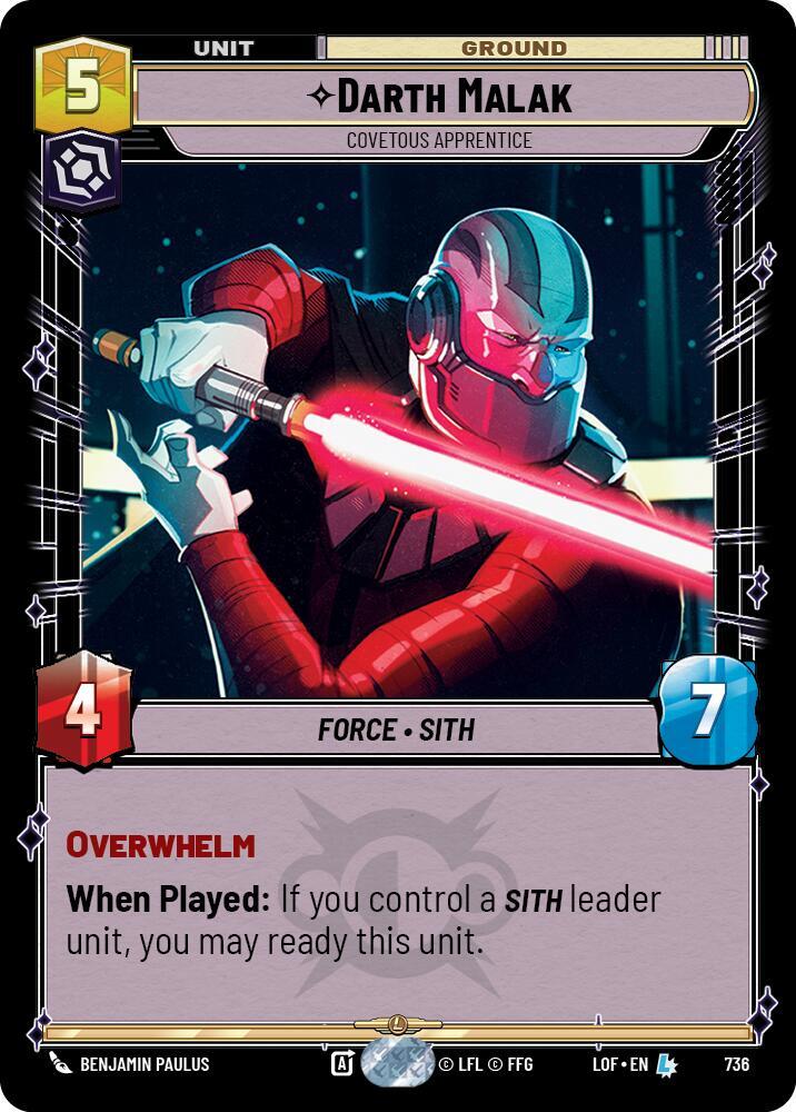 Darth Malak - Covetous Apprentice (Foil) [Legends of the Force] 736