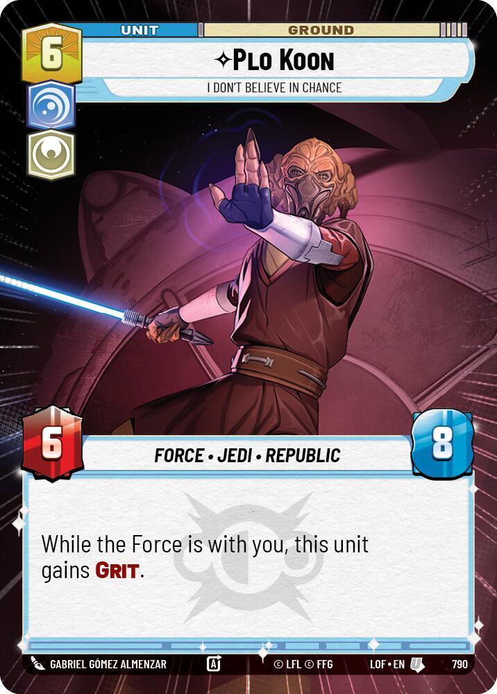 Plo Koon - I Don't Believe in Chance (Hyperspace Foil) [Legends of the Force] 790