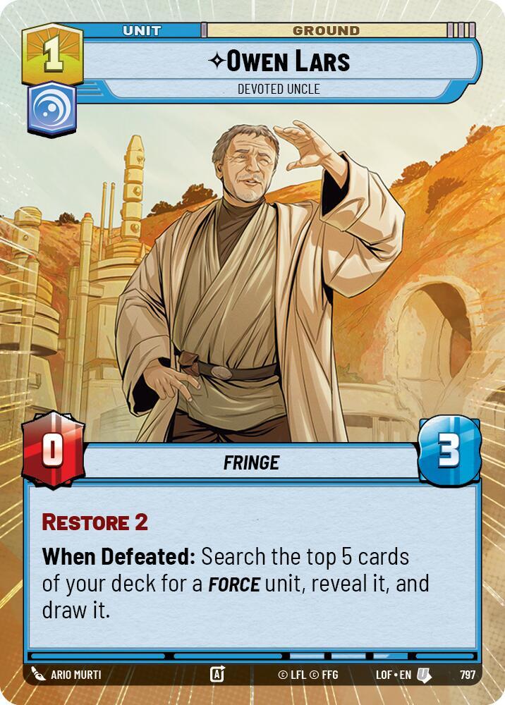 Owen Lars - Devoted Uncle (Hyperspace Foil) [Legends of the Force] 797