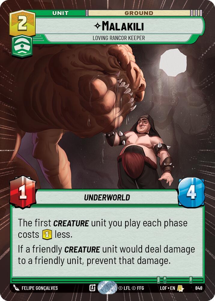 Malakili - Loving Rancor Keeper (Hyperspace Foil) [Legends of the Force] 848