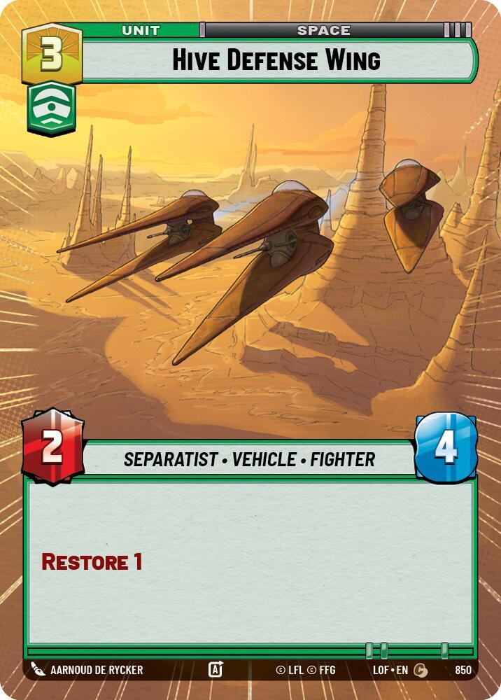 Hive Defense Wing (Hyperspace Foil) [Legends of the Force] 850