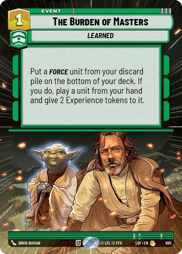 The Burden of Masters (Hyperspace Foil) [Legends of the Force] 865