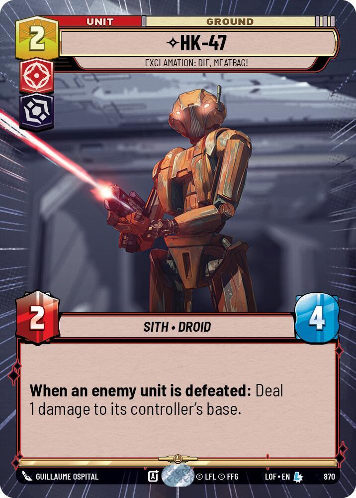 HK-47 - Exclamation: Die, Meatbag! (Hyperspace Foil) [Legends of the Force] 870