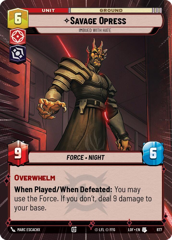 Savage Opress - Imbued With Hate (Hyperspace Foil) [Legends of the Force] 877