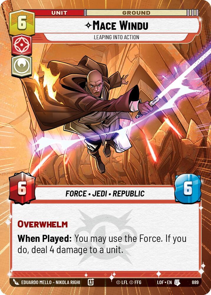 Mace Windu - Leaping into Action (Hyperspace Foil) [Legends of the Force] 889