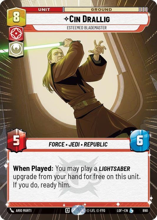 Cin Drallig - Esteemed Blademaster (Hyperspace Foil) [Legends of the Force] 890