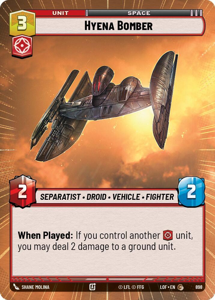 Hyena Bomber (Hyperspace Foil) [Legends of the Force] 898