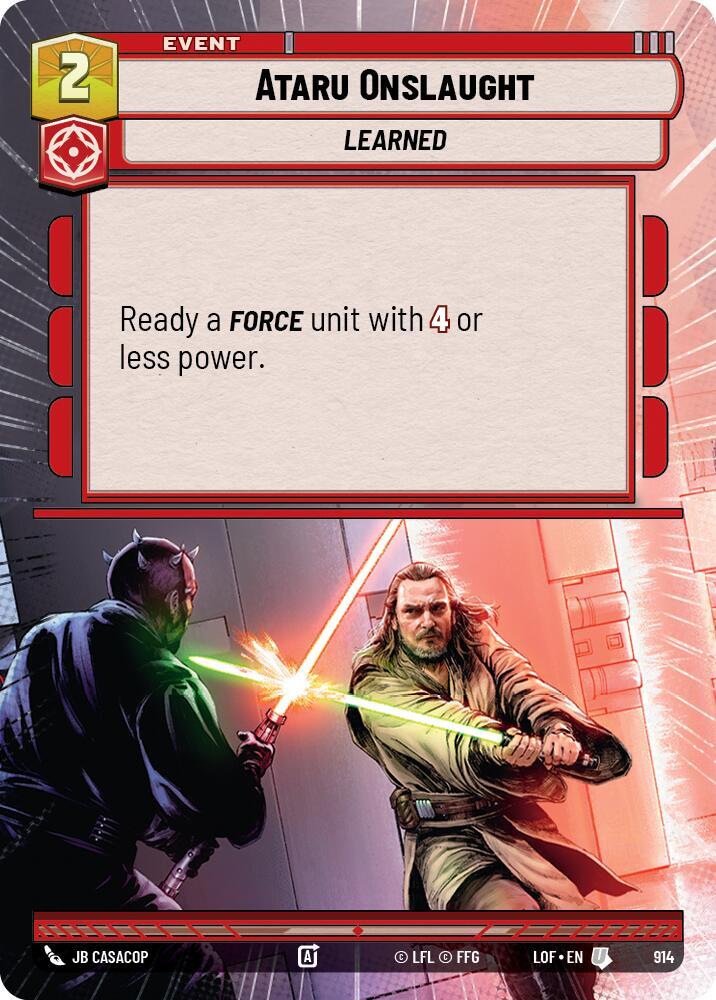 Ataru Onslaught (Hyperspace Foil) [Legends of the Force] 914