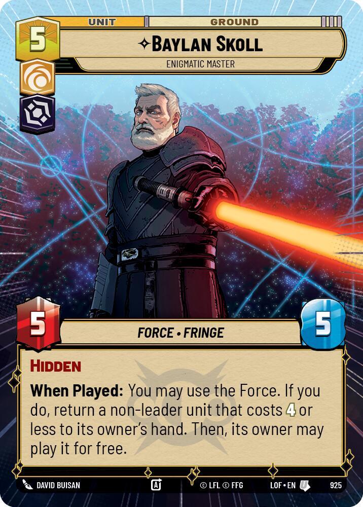 Baylan Skoll - Enigmatic Master (Hyperspace Foil) [Legends of the Force] 925