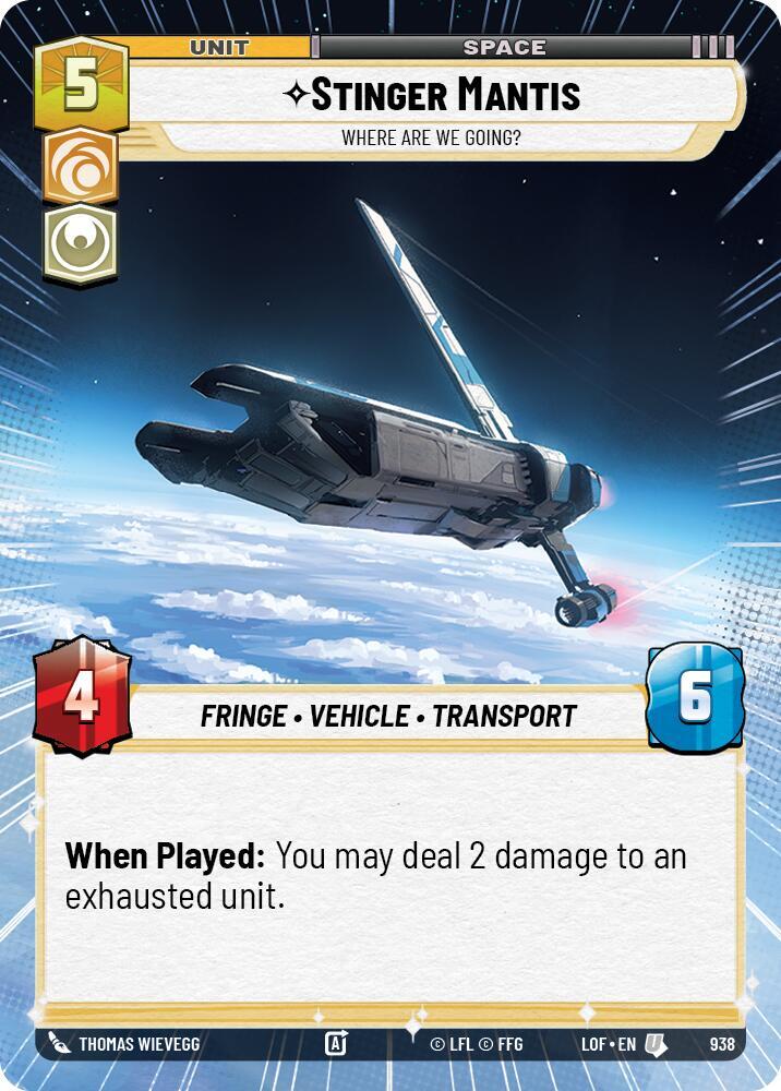 Stinger Mantis - Where Are We Going? (Hyperspace Foil) [Legends of the Force] 938