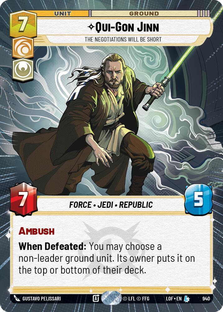 Qui-Gon Jinn - The Negotiations Will Be Short (Hyperspace Foil) [Legends of the Force] 940