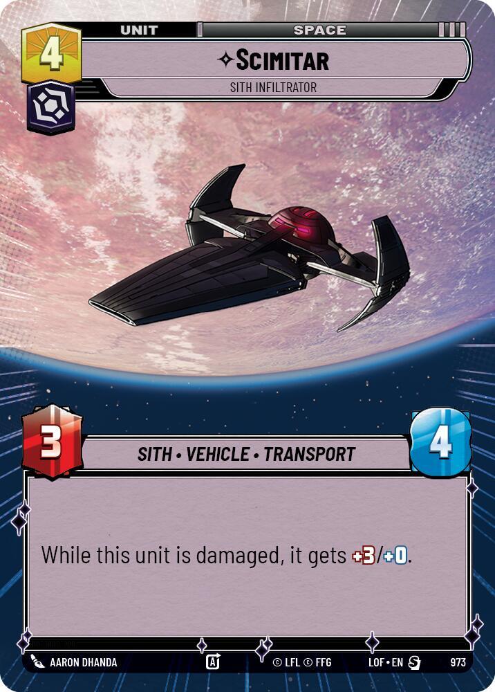 Scimitar - Sith Infiltrator (Hyperspace Foil) [Legends of the Force] 973