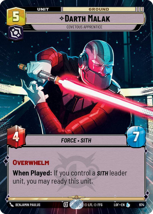 Darth Malak - Covetous Apprentice (Hyperspace Foil) [Legends of the Force] 974