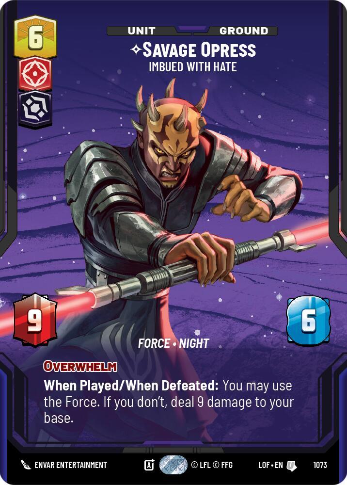 Savage Opress - Imbued With Hate (Prestige Foil) [Legends of the Force] 1073