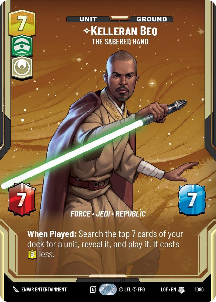 Kelleran Beq - The Sabered Hand (Prestige Foil) [Legends of the Force] 1086