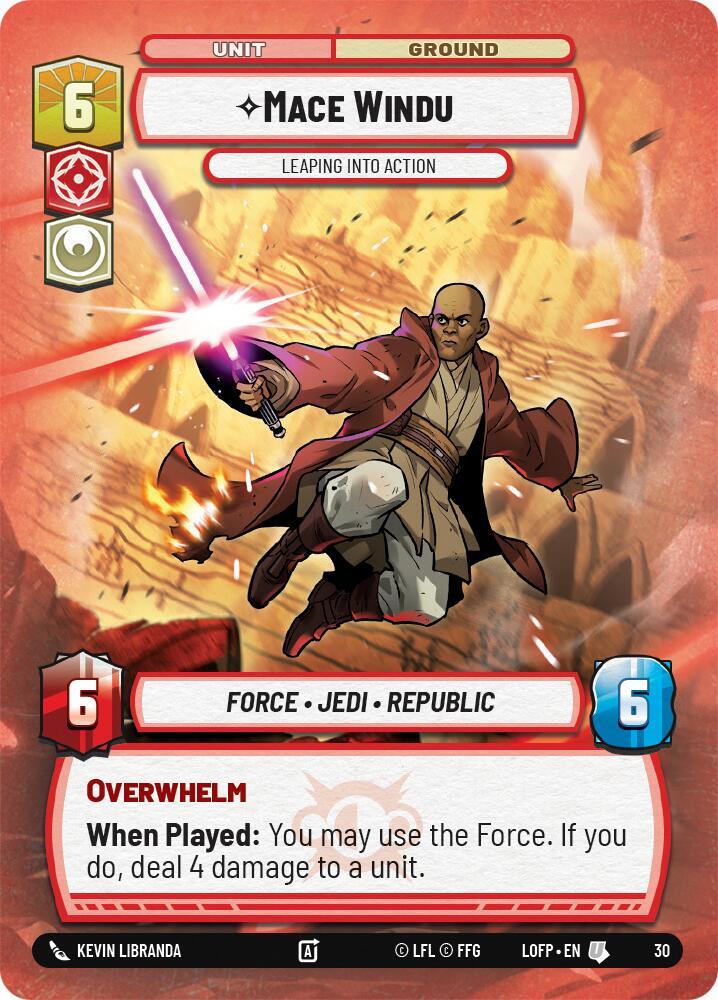 Mace Windu - Leaping into Action (Foil) [Organized Play Promos] 30