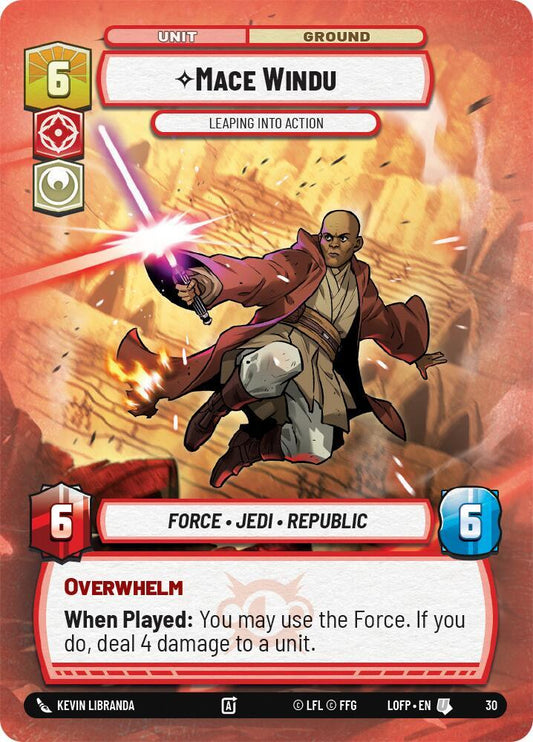 Mace Windu - Leaping into Action (Foil) [Organized Play Promos] 30