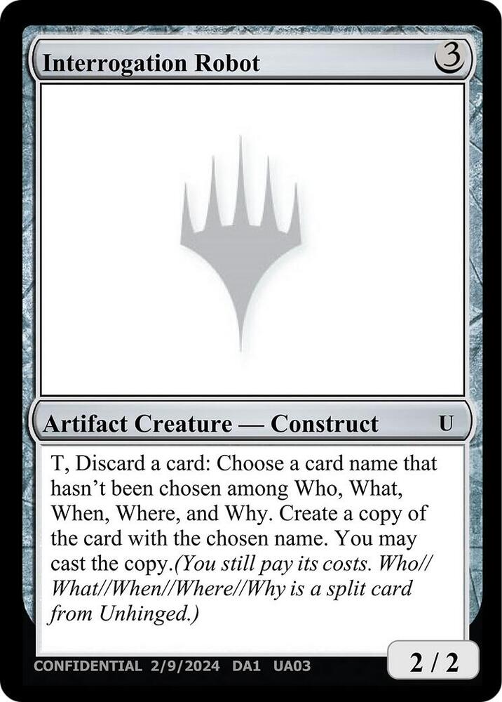 Interrogation Robot [Un-Known Event Playtest Cards]