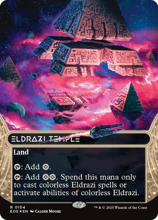 Eldrazi Temple (0104) (Borderless) (Galaxy Foil) [Edge of Eternities: Stellar Sights] 104
