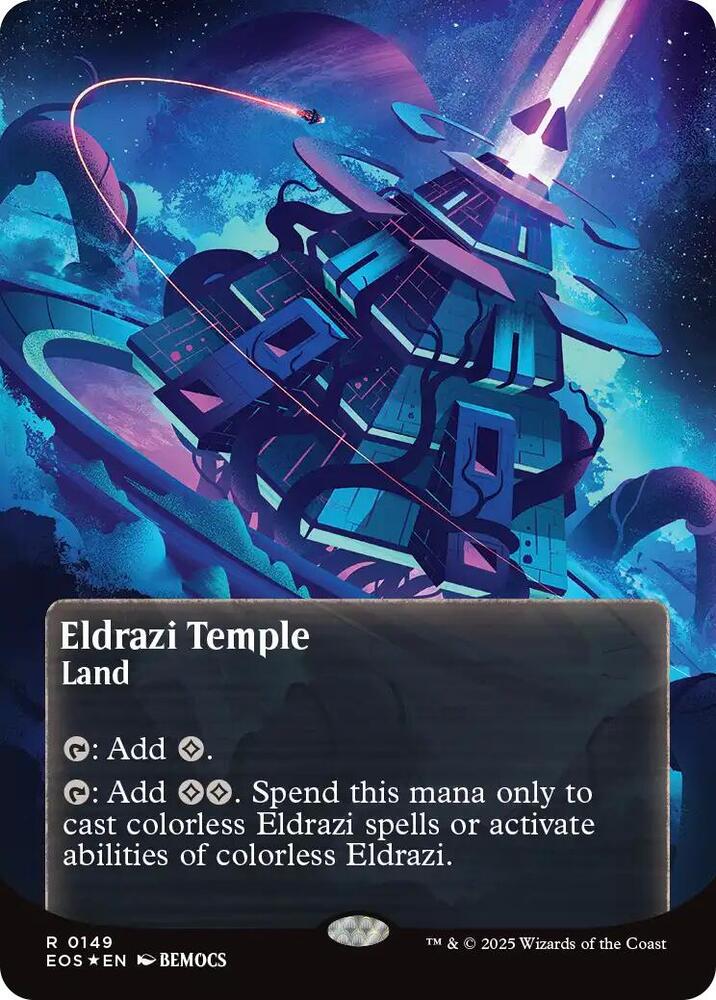 Eldrazi Temple (0149) (Borderless) (Galaxy Foil) [Edge of Eternities: Stellar Sights] 149