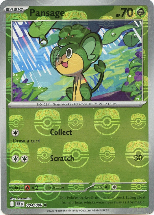 Pansage (Master Ball Pattern) [SV: Black Bolt] 004/086