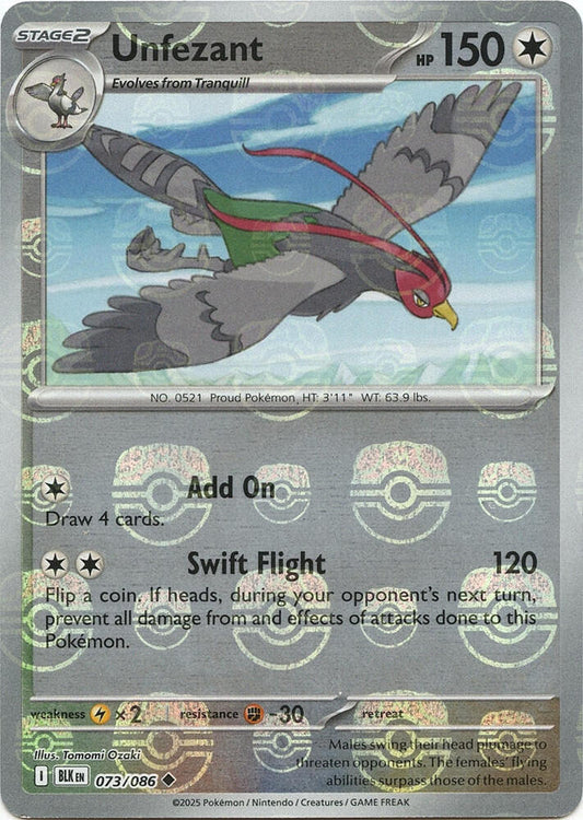 Unfezant (Master Ball Pattern) [SV: Black Bolt] 073/086