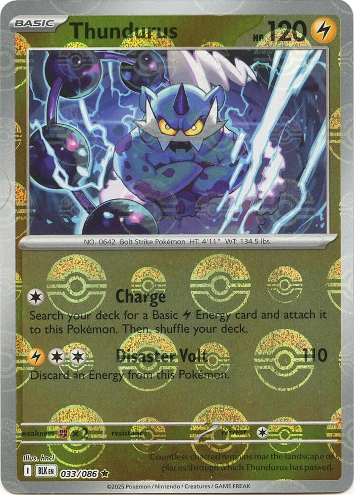 Thundurus (Poke Ball Pattern) [SV: Black Bolt] 033/086