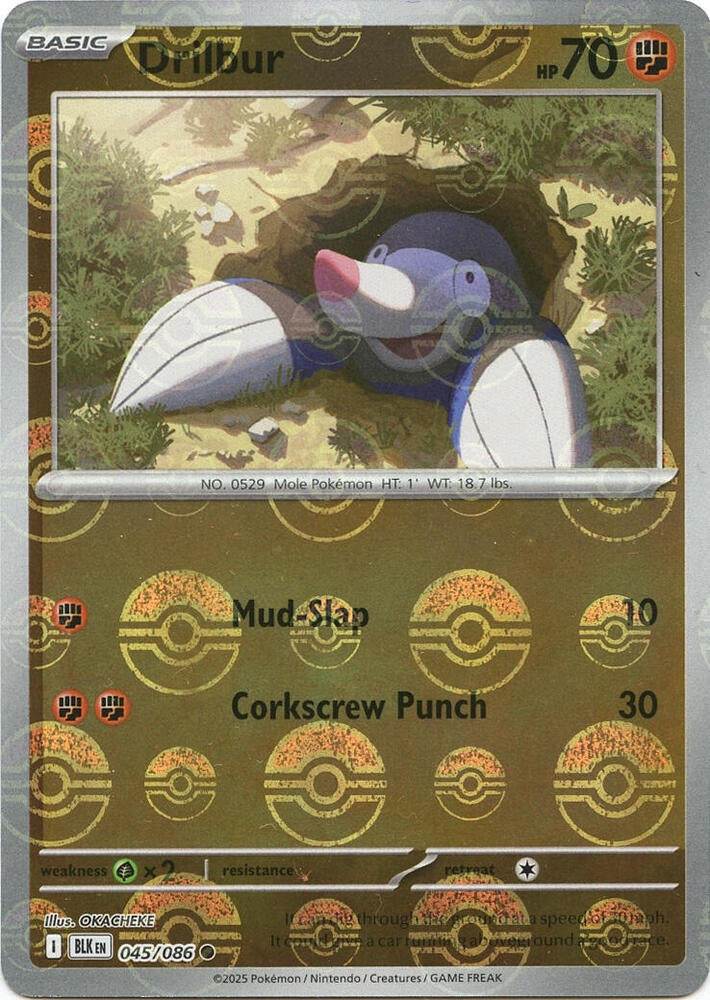 Drilbur (Poke Ball Pattern) [SV: Black Bolt] 045/086