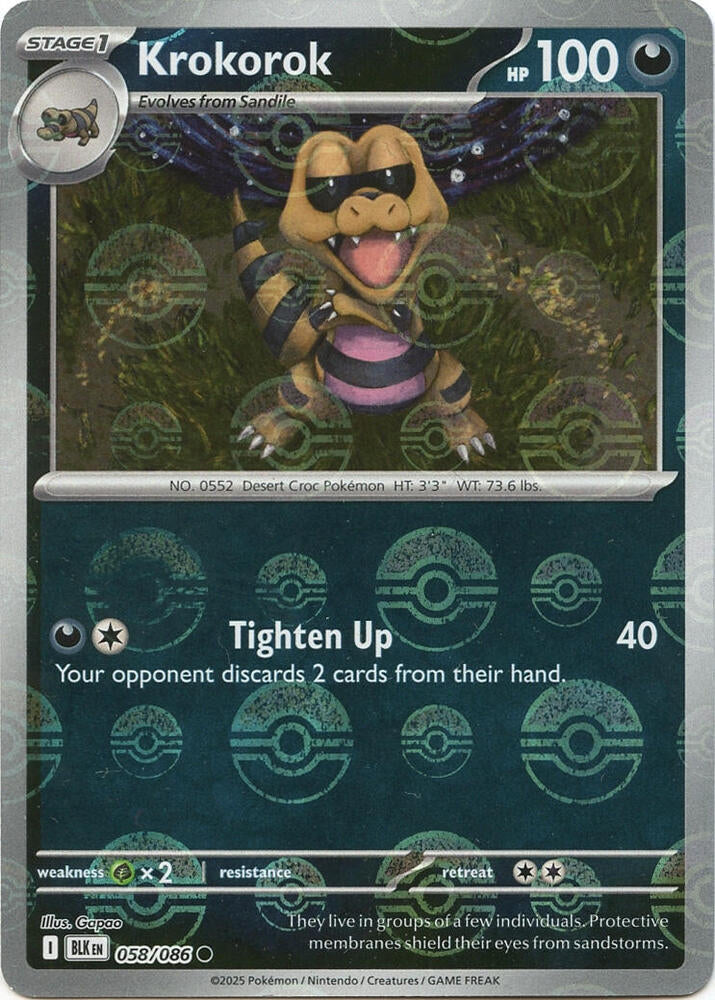 Krokorok (Poke Ball Pattern) [SV: Black Bolt] 058/086