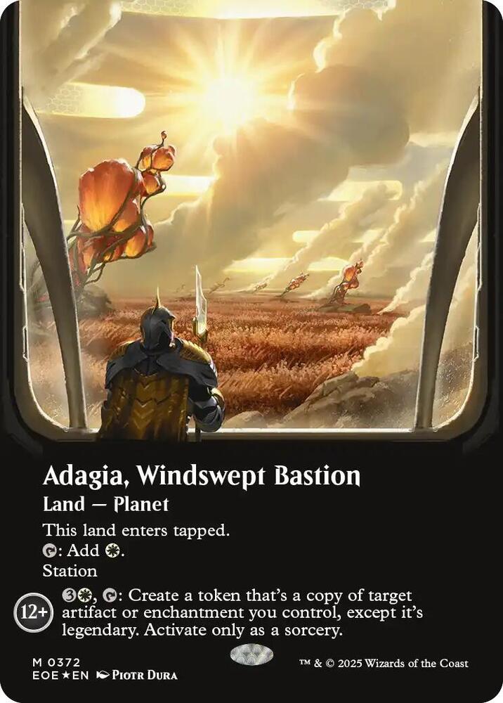 Adagia, Windswept Bastion (Borderless) (Galaxy Foil) [Edge of Eternities] 372