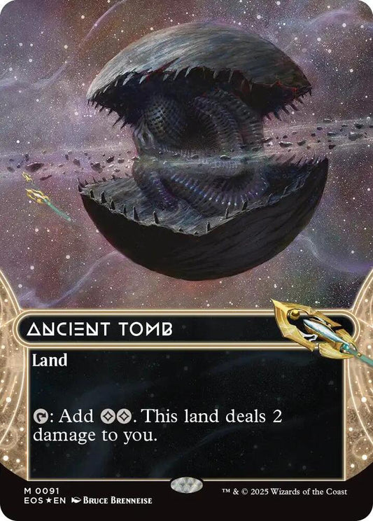 Ancient Tomb (0091) (Borderless) (Galaxy Foil) [Edge of Eternities: Stellar Sights] 91