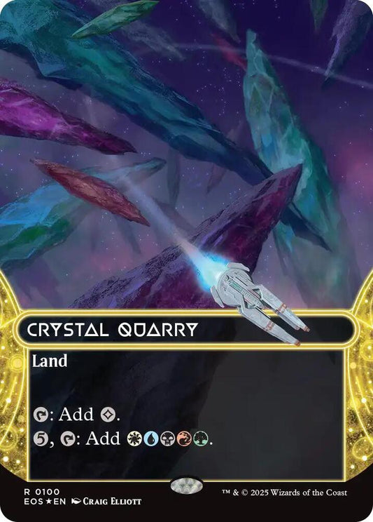 Crystal Quarry (0100) (Borderless) (Galaxy Foil) [Edge of Eternities: Stellar Sights] 100