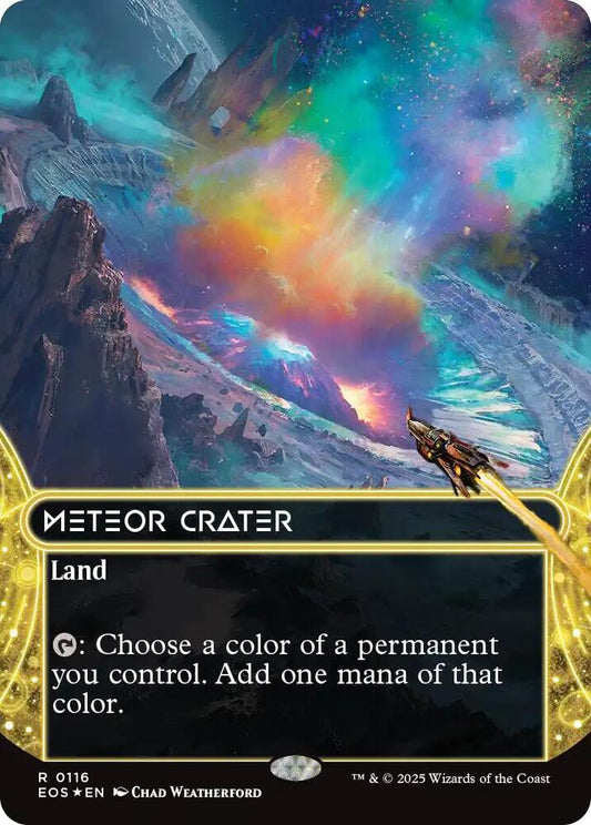 Meteor Crater (0116) (Borderless) (Galaxy Foil) [Edge of Eternities: Stellar Sights] 116