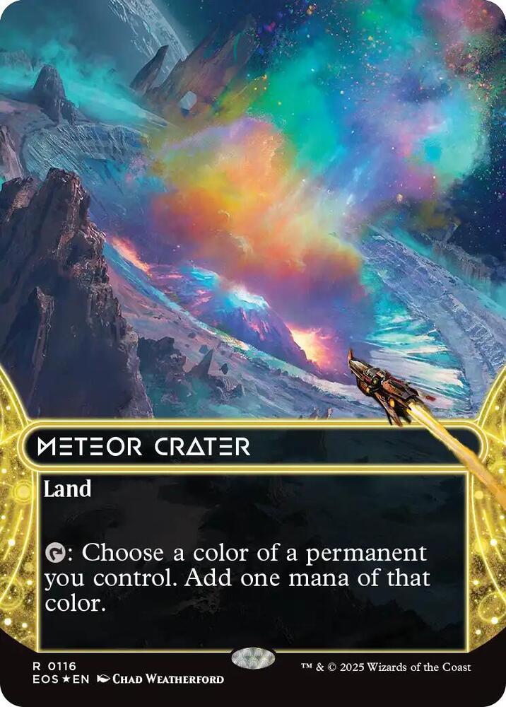 Meteor Crater (0116) (Borderless) (Galaxy Foil) [Edge of Eternities: Stellar Sights] 116