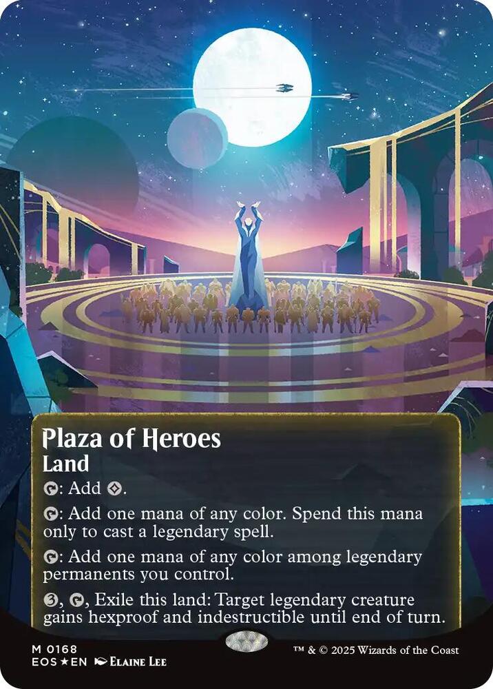 Plaza of Heroes (0168) (Borderless) (Galaxy Foil) [Edge of Eternities: Stellar Sights] 168