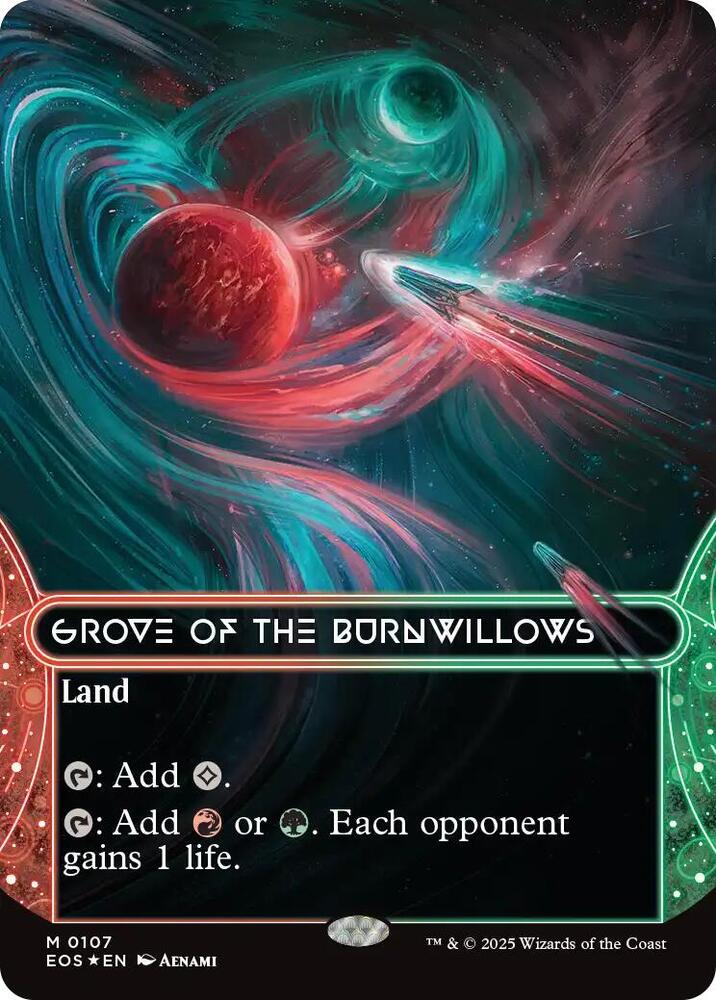 Grove of the Burnwillows (0107) (Borderless) (Galaxy Foil) [Edge of Eternities: Stellar Sights] 107