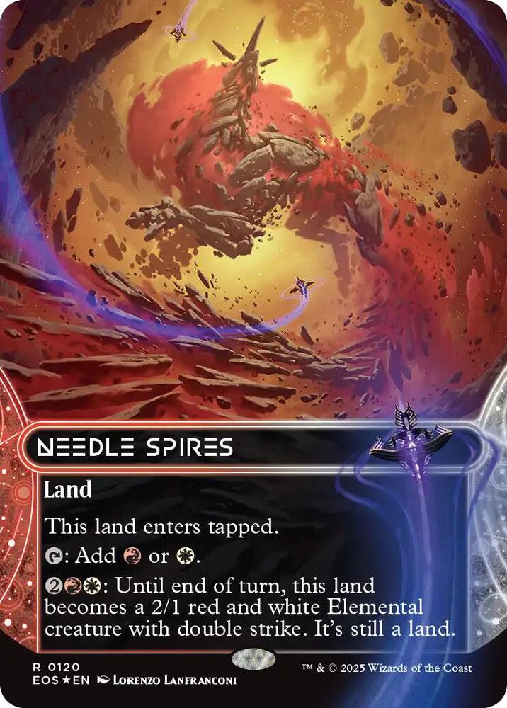 Needle Spires (0120) (Borderless) (Galaxy Foil) [Edge of Eternities: Stellar Sights] 120